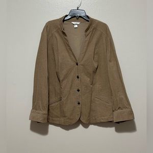 CJ Banks Brown Blazer with Button Closure